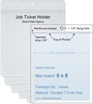 ChanCam vinyl sleeve, open short side, hanging document holder, insert size: 6 x 8, product size: 6 1/4 x 8 3/4, package quantity 100, 7.5 mil clear vinyl