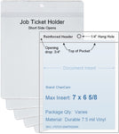 ChanCam vinyl sleeve, open long side, hanging document holder, insert size: 6 5/8 x 7, product size: 7 3/8 x 7 1/4, package quantity 100, 7.5 mil clear vinyl