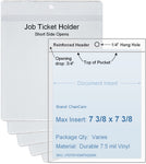 ChanCam vinyl sleeve, open short side, hanging document holder, insert size: 7 3/8 x 7 3/8, product size: 7 5/8 x 8 1/8, package quantity 100, 7.5 mil clear vinyl