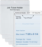 ChanCam vinyl sleeve, open short side, hanging document holder, insert size: 7 5/8 x 8 1/4, product size: 7 7/8 x 9, package quantity 100, 7.5 mil clear vinyl