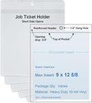 ChanCam vinyl sleeve, open short side, hanging document holder, insert size: 9 x 12 5/8, product size: 9 1/4 x 13 3/8, package quantity 100, heavy duty 10 mil clear vinyl