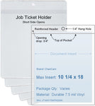 ChanCam vinyl sleeve, open short side, hanging document holder, insert size: 10 1/4 x 18, product size: 10 1/2 x 18 3/4, package quantity 100, 7.5 mil clear vinyl