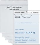 ChanCam vinyl sleeve, open short side, hanging document holder, insert size: 11 3/4 x 15, product size: 12 x 15 3/4, package quantity 100, 7.5 mil clear vinyl