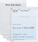 ChanCam vinyl sleeve, open short side, insert size: 1 1/2 x 2 5/8, product size: 1 3/4 x 2 7/8, package quantity 100, 7.5 mil clear vinyl