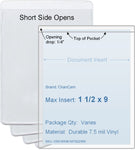 ChanCam vinyl sleeve, open short side, insert size: 1 1/2 x 9, product size: 1 3/4 x 9 1/4, package quantity 100, 7.5 mil clear vinyl