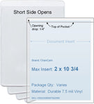 ChanCam vinyl sleeve, open short side, insert size: 2 x 10 3/4, product size: 2 1/4 x 11, package quantity 100, 7.5 mil clear vinyl