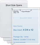 ChanCam vinyl sleeve, open short side, insert size: 4 3/4 x 12, product size: 5 x 12 1/4, 7.5 mil clear vinyl