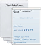 ChanCam vinyl sleeve, open short side, insert size: 5 x 6 1/4, product size: 5 1/4 x 6 1/2, package quantity 100, 7.5 mil clear vinyl