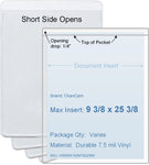 ChanCam vinyl sleeve, open short side, insert size: 9 3/8 x 25 3/8, product size: 9 5/8 x 25 5/8, 7.5 mil clear vinyl