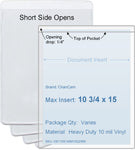 ChanCam vinyl sleeve, open short side, insert size: 10 3/4 x 15, product size: 11 x 15 1/4, heavy duty 10 mil clear vinyl