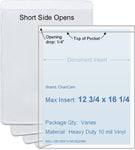 ChanCam vinyl sleeve, open short side, insert size: 12 3/4 x 16 1/4, product size: 13 x 16 1/2, heavy duty 10 mil clear vinyl
