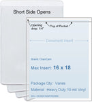 ChanCam vinyl sleeve, open short side, insert size: 16 x 18, product size: 16 1/4 x 18 1/4, package quantity 100, heavy duty 10 mil clear vinyl