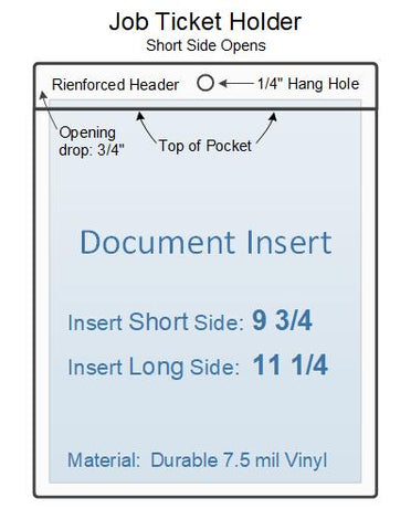 ChanCam vinyl sleeve, open short side, hanging document holder, insert size: 9 3/4 x 11 1/4, product size: 10 x 12