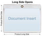 ChanCam vinyl sleeve, open long side, hanging document holder with brass eyelet, insert size: 13 1/4 x 11 1/2, product size: 13 1/2 x 12 1/4, package quantity 250, 7.5 mil clear vinyl