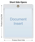 ChanCam vinyl sleeve, open short side, hanging document holder with brass eyelet, insert size: 2 3/4 x 3, product size: 3 x 3 3/4, package quantity 250, 7.5 mil clear vinyl