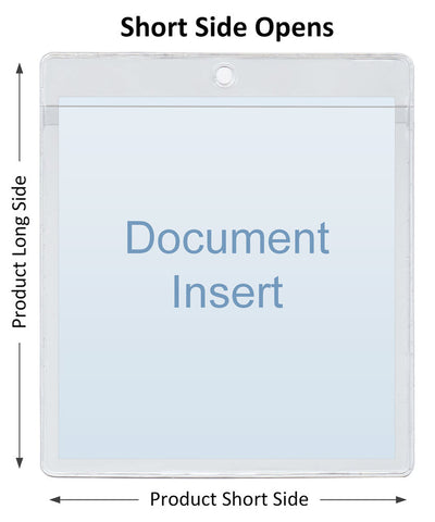 ChanCam vinyl sleeve, open short side, hanging document holder, insert size: 3 7/8 x 8 1/4, product size: 4 1/8 x 9, package quantity 250, 7.5 mil clear vinyl