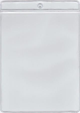 MCC117 - Retail Tag Holder paper size 4 1/4 x 5 1/2 with top hole, Short Side Opens, 7.5 mil Clear Vinyl